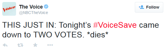 NBC The Voice twitter post