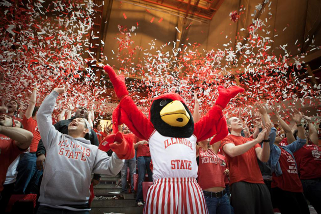 Reggie Redbird and ISU fans