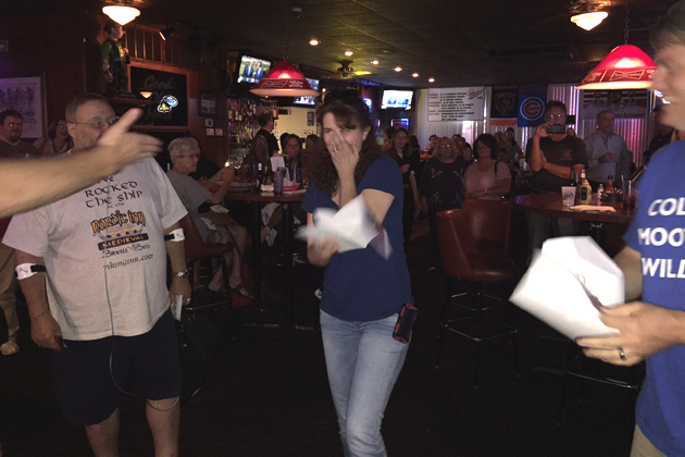 Diana Cline reacts to winning SandScape 2015