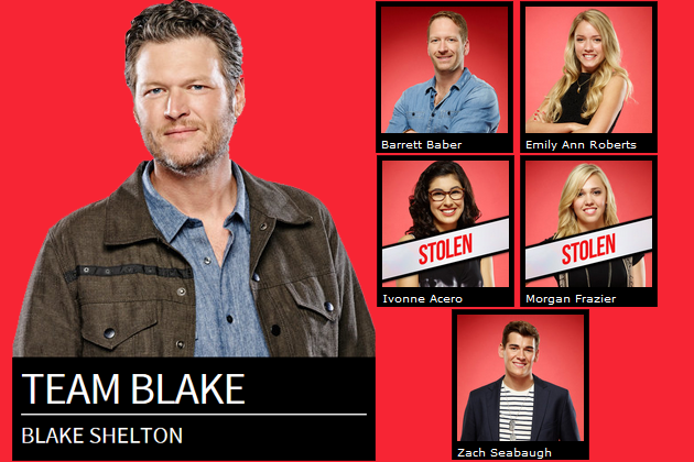 Team Blake season 9 on "The Voice"