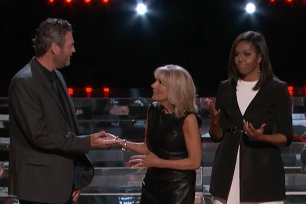 First Lady Obama with others on The Voice From: youtube