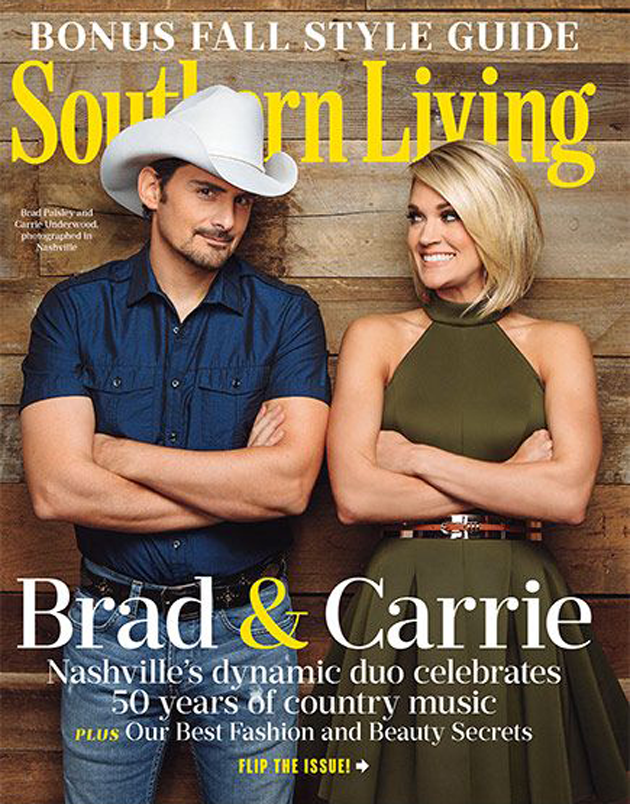 Brad Paisley and Carrie Underwood on 'Southern Living' cover