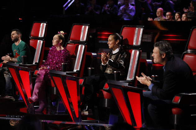'The Voice' Coaches (L-R) Adam Levine, Miley Cyrus, Alicia Keys, Blake Shelton