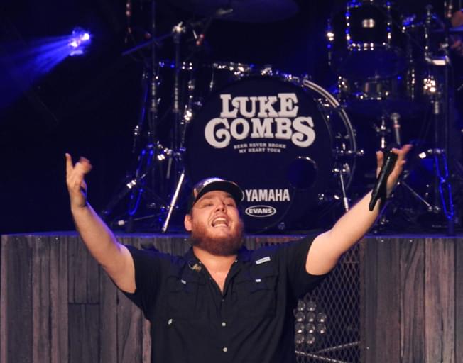 Luke Combs on stage at Grossigner Motors Arena September 27, 2019