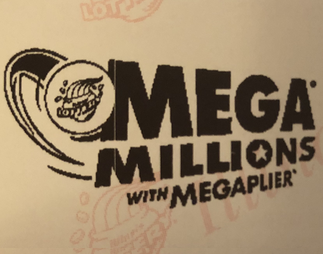 Mega Millions logo on an Illinois Lottery ticket