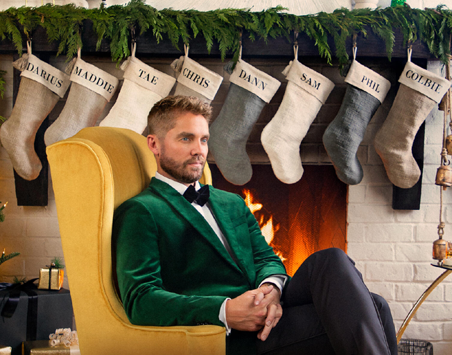 Brett Young on his Christmas Album cover