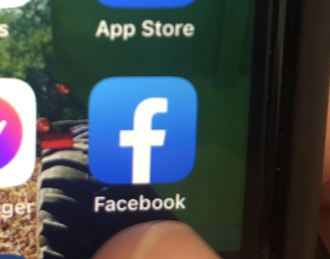 Facebook icon on a smart phone