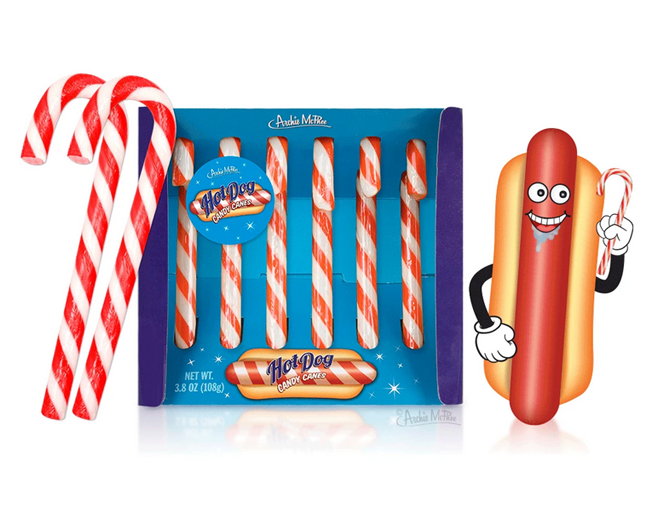 Hot Dog flavored Candy Canes