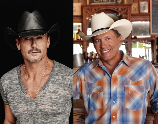 (L-R) Tim McGraw and George Strait