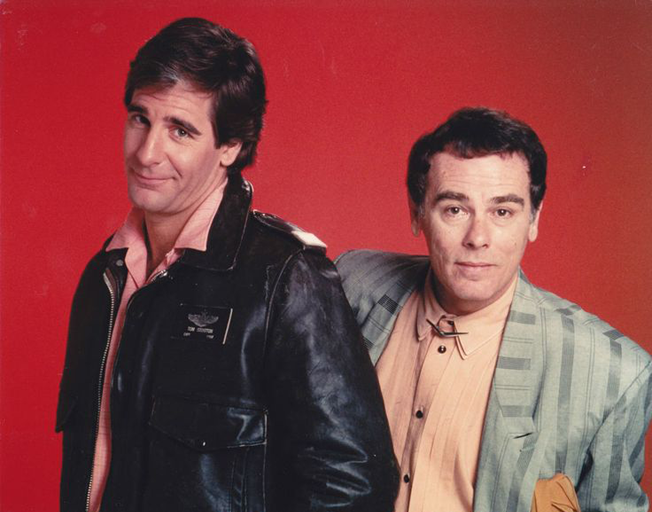 Scott Bakula and Dean Stockwell Quantum Leap press image