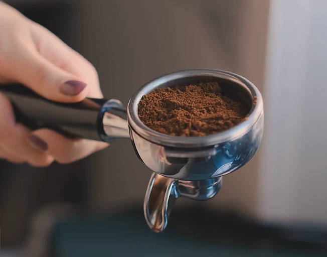 Ground coffee beans