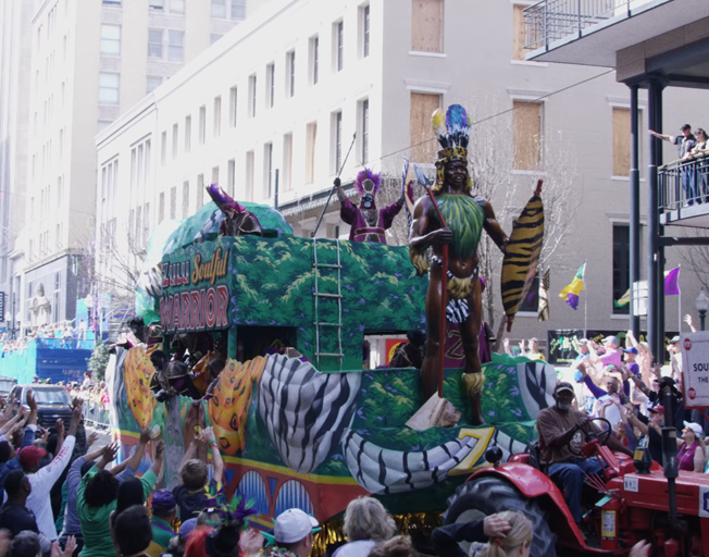 A Mardi Gras parade in New Orleans