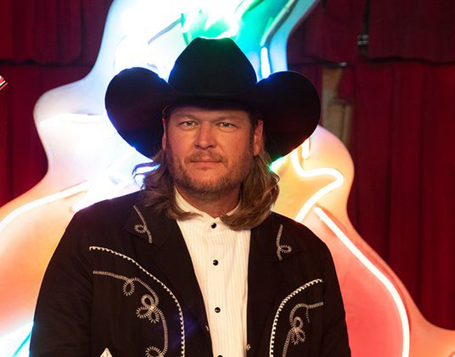 Blake Shelton with a mullet