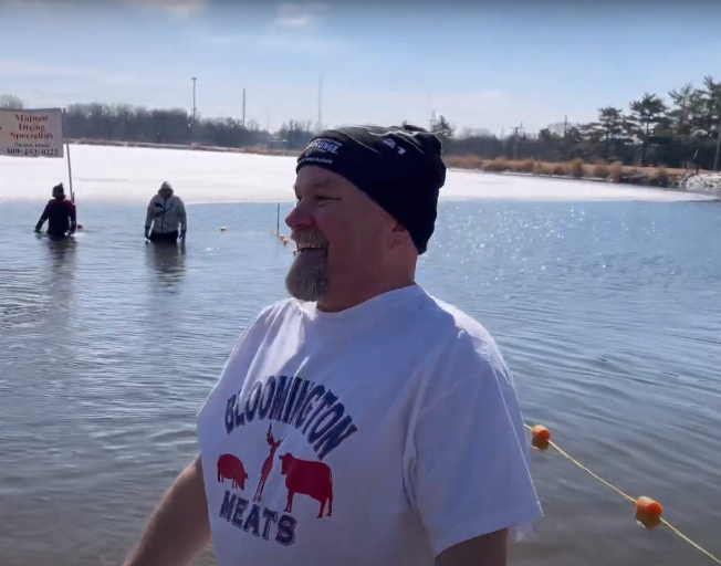 Buck Stevens about to take the 2022 Polar Plunge for Special Olympics Illinois