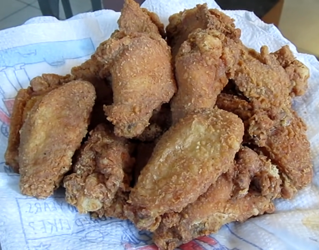 A plate of chicken wings