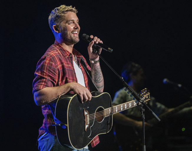 Brett Young during a concert in Hawaii
