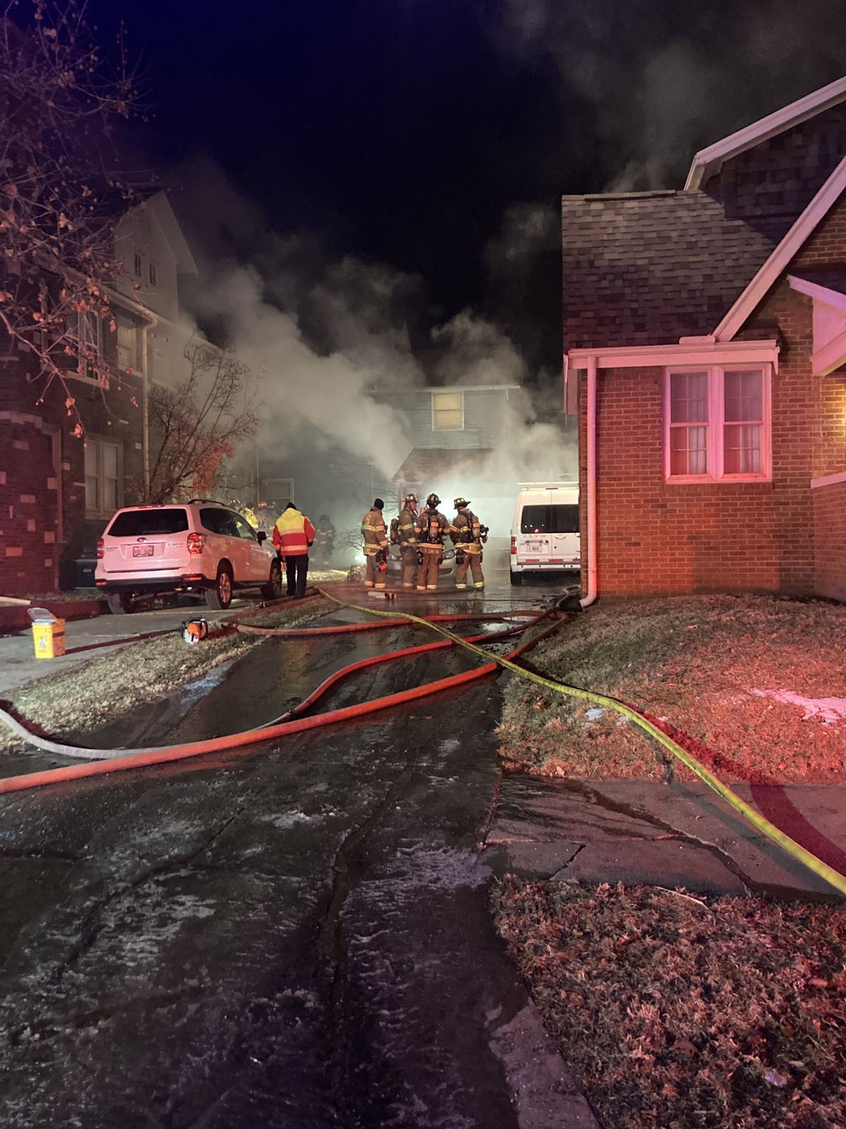 Garage on fire at at 507 E Walnut St. in Bloomington, IL (Photo courtesy of Bloomington Fire Department)