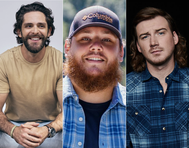 (L-R) Thomas Rhett, Luke Combs, Morgan Wallen