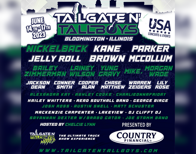 Tailgate N’ Tallboys Music Festival 2023 brought to you by USA Concerts & Events presented by Country Financial, June 14th-17th