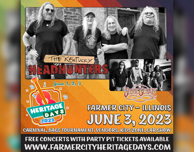 The Kentucky Headhunters at the Farmer City Heritage Dyas June 3rd