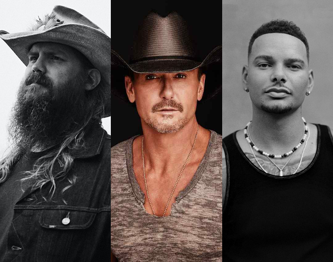 (L-R) Chris Stapleton, Tim McGraw & Kane Brown