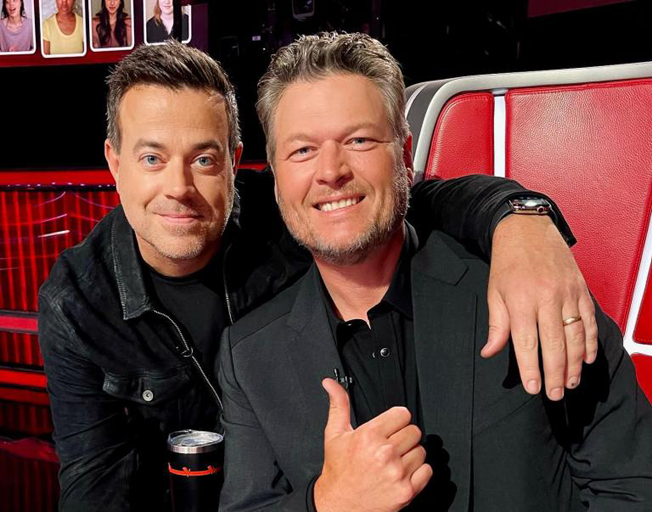 Carson Daly and Blake Shelton on 'The Voice'