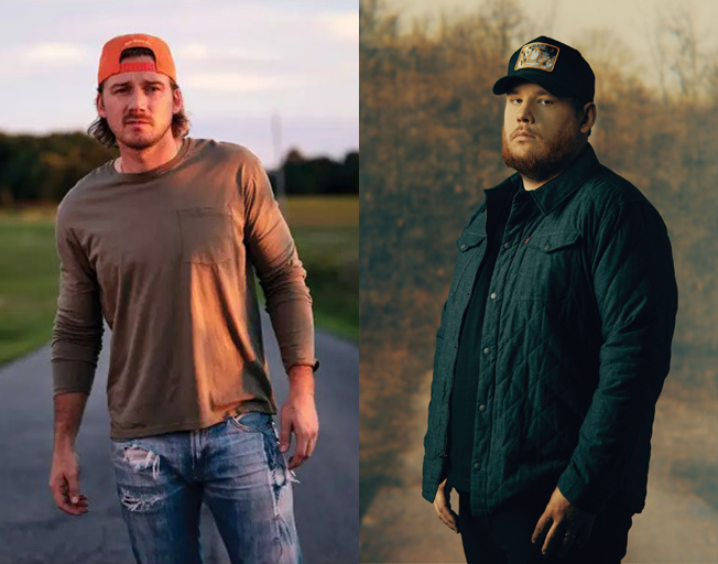 Morgan Wallen (L) and Luke Combs (R)