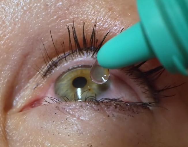Eye Drop going into an eye