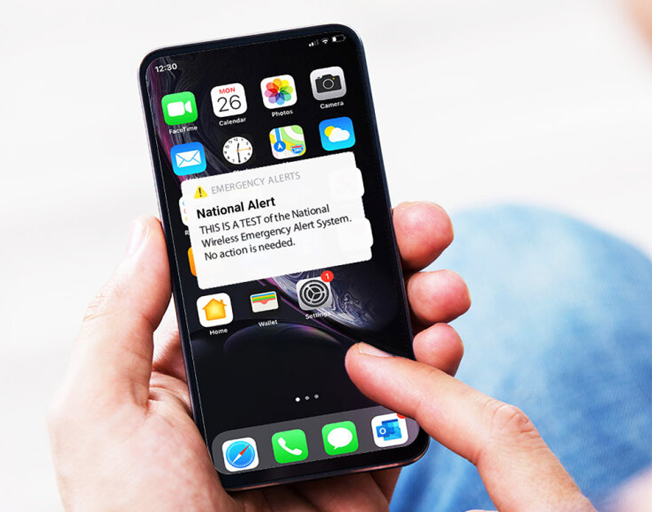 Nationwide Emergency Alert Test on smart phone