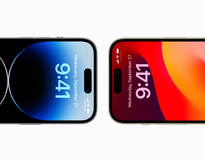 2 iPhones with top edges close together