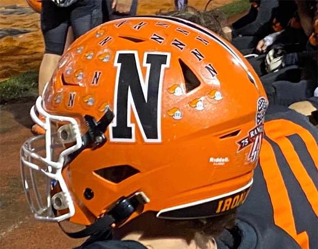 Normal Community High School Football Helmet on a Player