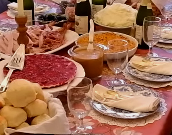 Thanksgiving meal on the table