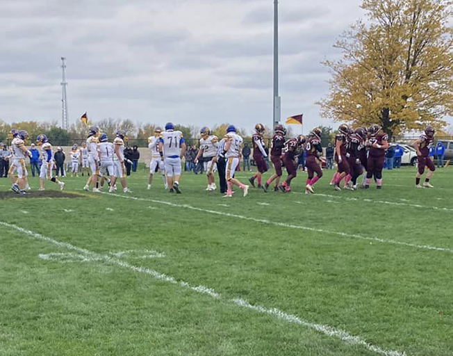 Villa Grove and LeRoy High School Football Teams playing in LeRoy 10-28-23