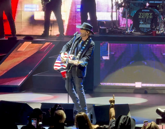 Toby Keith on stage at the Dolby Live at Park MGM in Las Vegas