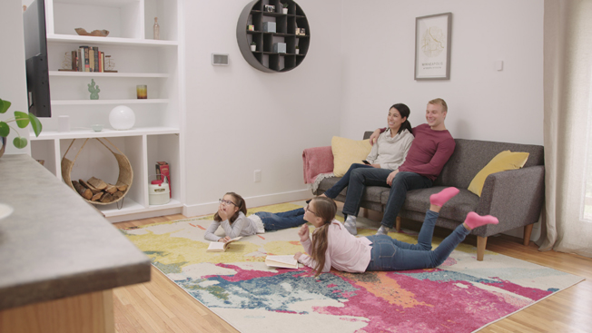 Family in living room