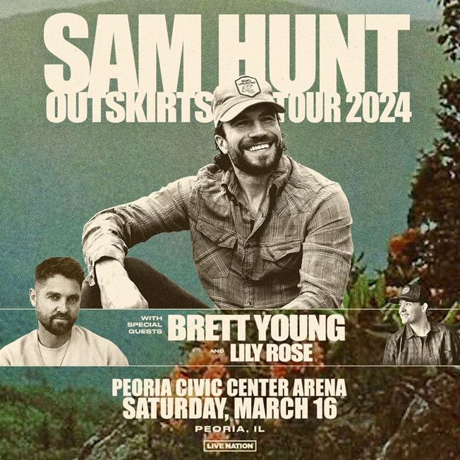 Sam Hunt Outskirts Tour 202 at Peoria Civic Center March 16th