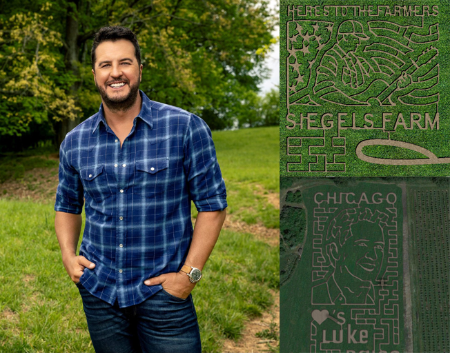 Luke Bryan and 2 Corn Mazes